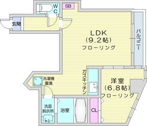 新琴似駅 徒歩4分 8階の物件間取画像